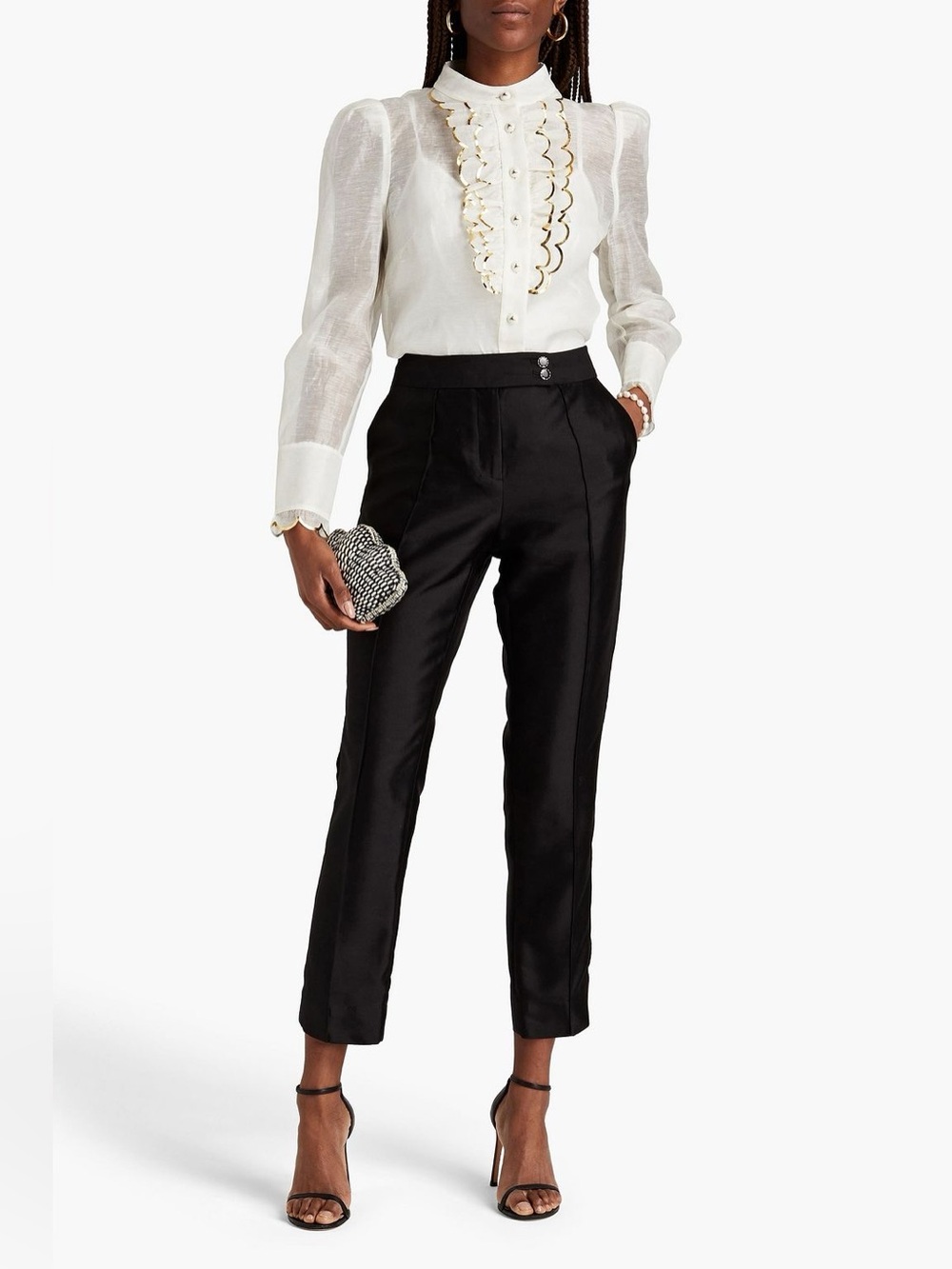 NWT $750 Zimmerman Dancer Wool & Silk Tailored Crop Pants